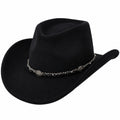 Sombrero vaquero negro con cinta decorativa