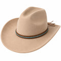 Sombrero Vaquero Beige con Cinta de Cuentas Turquesas