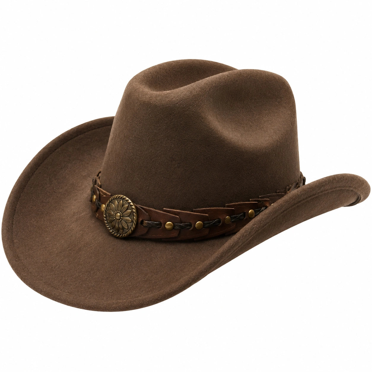 Sombrero Vaquero con Banda Decorativa Marrón