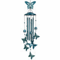 Campana de viento con mariposas azul para exteriores