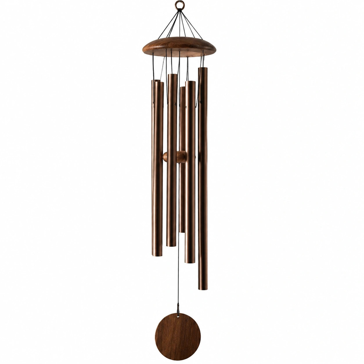 Campanillas de Viento para Exteriores 5 Tubos Marrón 75cm