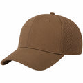 Gorra de béisbol color marrón con paneles de malla
