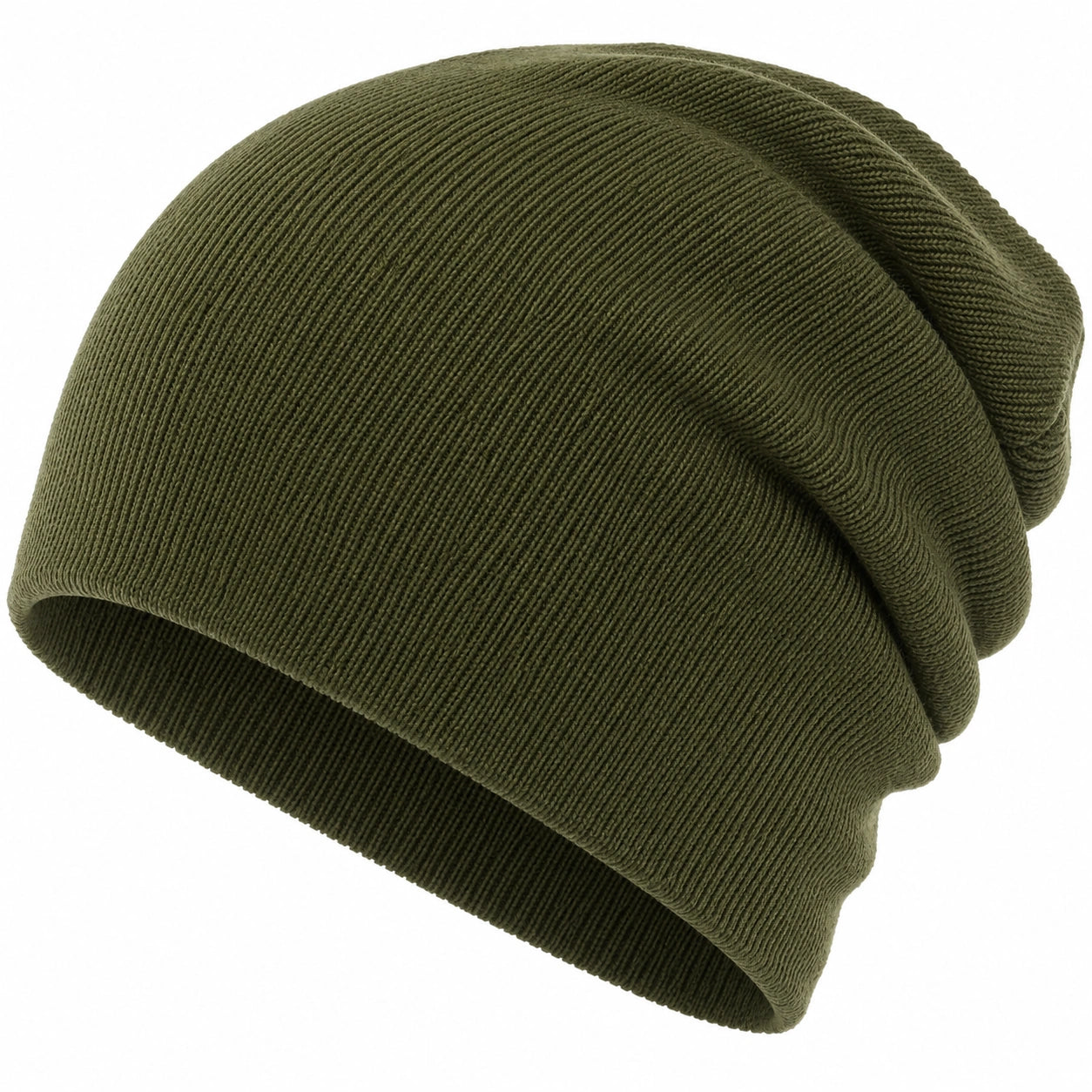 Gorro de Punto Estilo Slouchy Verde Oliva