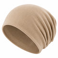 Gorro Beanie Elástico para Adultos Beige