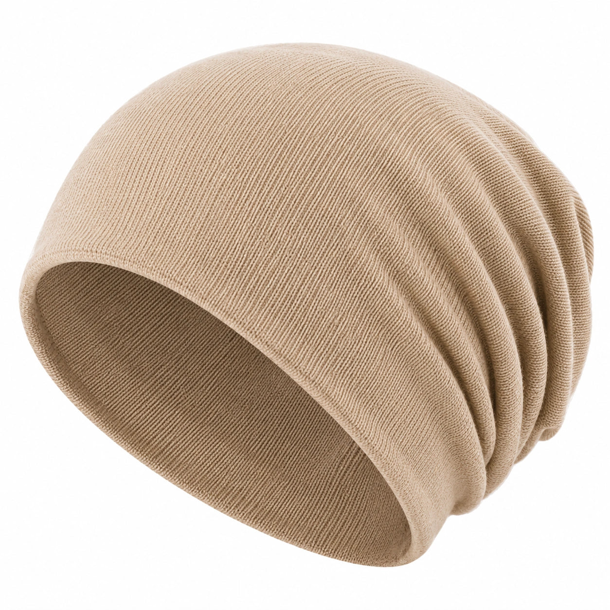 Gorro Beanie Elástico para Adultos Beige