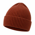 Gorro de Punto Acanalado Rojo Óxido
