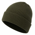 Gorro Unisex de Punto Acanalado Verde Oscuro