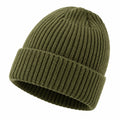 Gorro de Punto Acanalado Verde Oliva