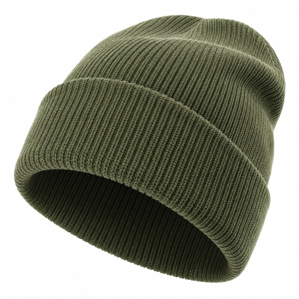 Gorro de Punto Acanalado Verde para Adultos