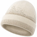 Gorro de Punto Acanalado Beige Claro