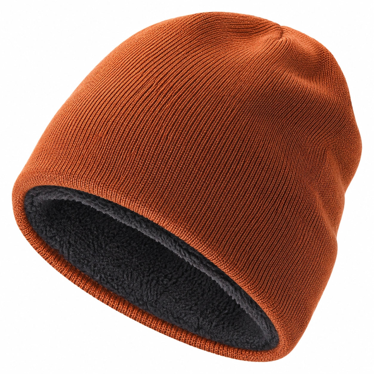 Gorro de punto térmico forrado color naranja