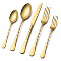 Set de Cubiertos Dorados de Acero Inoxidable
