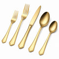 Set de Cubiertos de Mesa Dorado de 5 Piezas