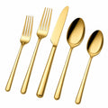 Juego de Cubiertos de 5 Piezas en Color Oro