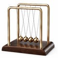 Péndulo de Bolas de Newton Dorado con Base de Madera