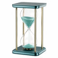 Reloj de Arena Decorativo Azul y Verde con Estructura Metálica