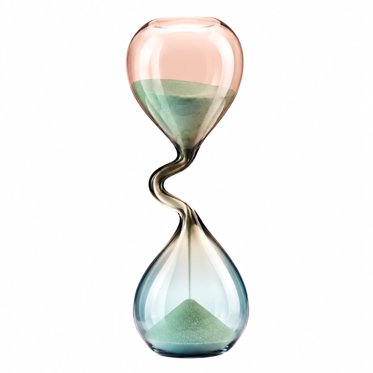 Reloj de Arena Curvado Vidrio Rosa y Azul