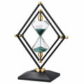 Reloj de Arena Decorativo Negro y Dorado con Arena Verde
