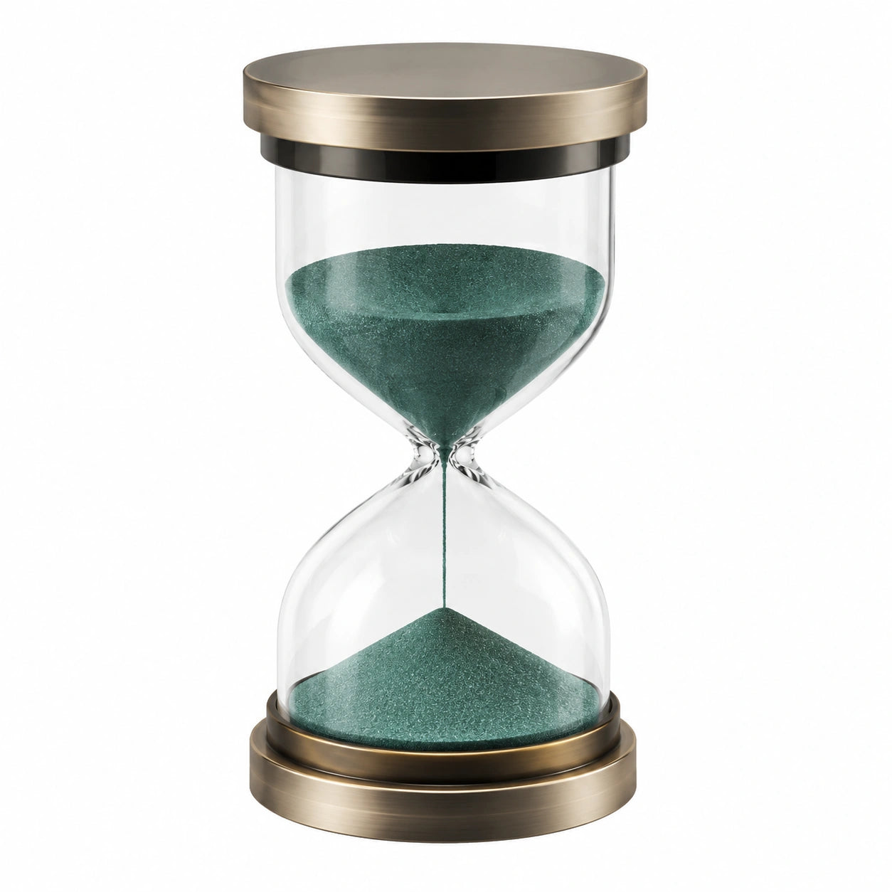 Reloj de Arena de 30 Minutos con Arena Verde y Marco Dorado