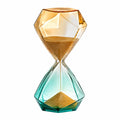 Reloj de Arena Decorativo de Vidrio Geométrico Ámbar y Turquesa